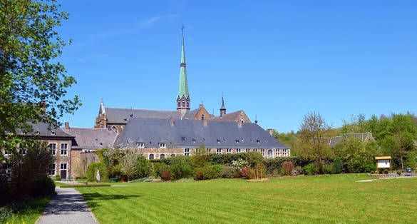 photo of view of Val Dieu Abbey, Liege, Belgium.