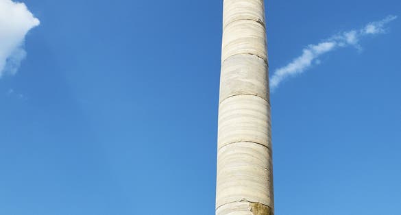 The Roman Columns monument (Colonne Romane) symbol of Brindisi, Apulia, Italy.