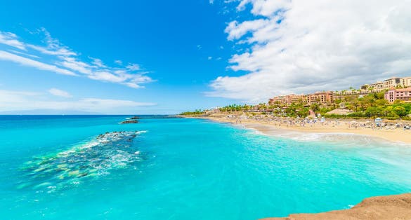 Photo of El Duque beautiful beach at Costa Adeje. Tenerife, Canary Islands, Spain.