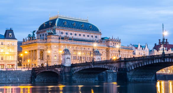 Photo of the National Theatre in Prague , Czech Republic.