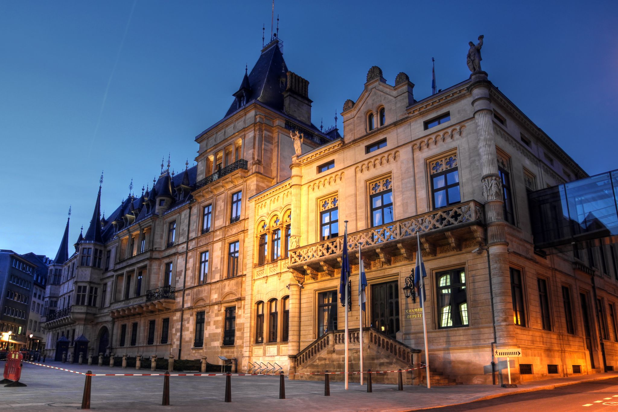 photo of grand ducal palace and the chamber of deputies, Luxembourg city, Grand duchy of luxembourg (HDR image).
