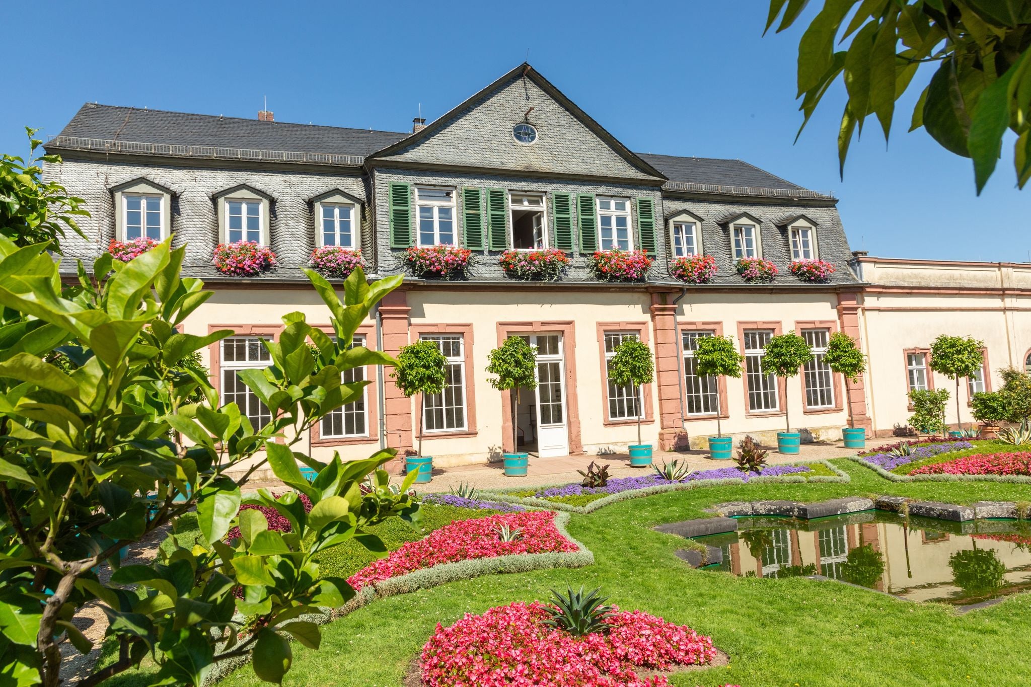 photo of view of  scenic Orangerie in the castle of Bad Homburg, Germany.