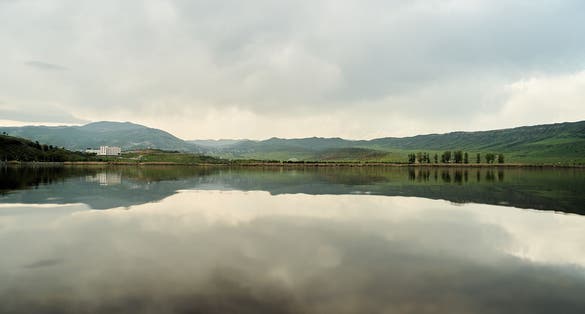 View of the beautiful lake Lisi. Lisi Park in Tbilisi, Georgia