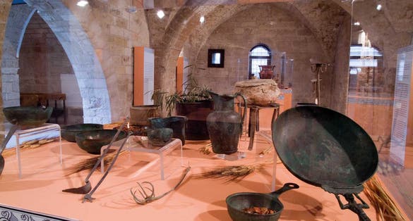 photo of view inside Museo Archeologico di Santa Scolastica, Bari, Italy.