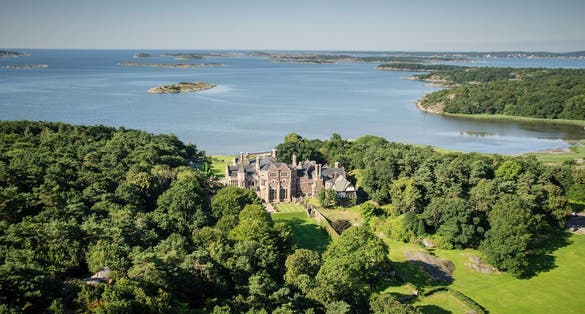 photo of aerial view of Tjolöholm Castle in Kungsbacka, Sweden.
