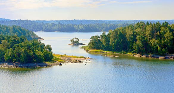 Photo of evening view of Turku Archipelago, Finland.