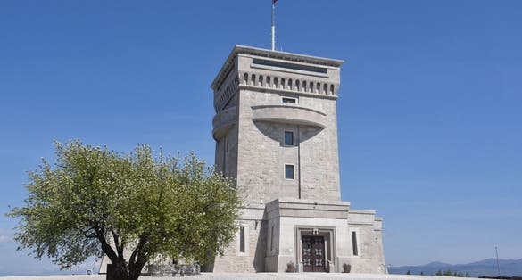 Monument Cerje above Nova Gorica, Slovenia - lookout tower and museum on Kras