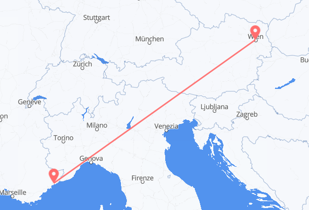 Vienna to Nice