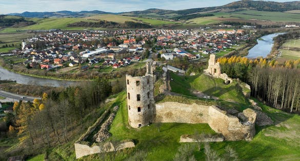Photo of Aerial view of Plavec castle, Slovakia.