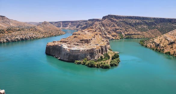 Photo of Rumkale and river view from Gaziantep, Turkey.