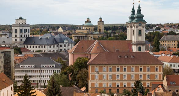 photo of view of Eger is best known for its castle, thermal baths, baroque buildings, the northernmost Ottoman minaret, dishes and red wines