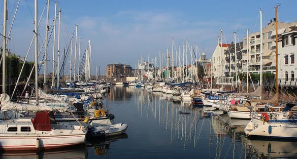 photo of view of marina in Vlissingen, the Netherlands.