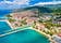 Photo of aerial view of Crikvenica town on Adriatic sea waterfront , Kvarner bay region of Croatia.