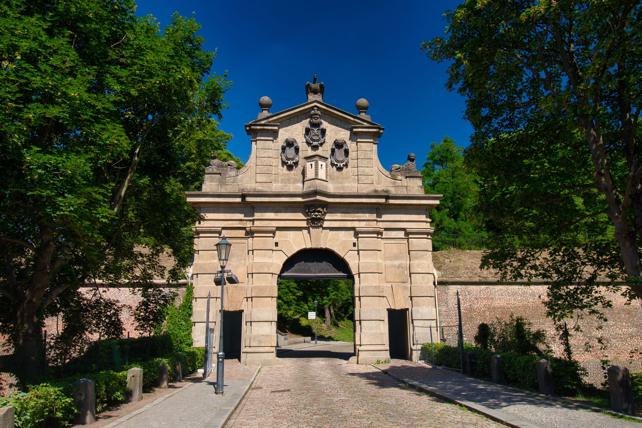 Photo of Leopold Gate, the main gate to Vyšehrad - Prague, Czech Republic.