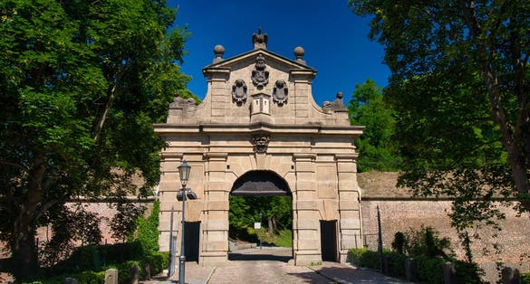 Photo of Leopold Gate, the main gate to Vyšehrad - Prague, Czech Republic.