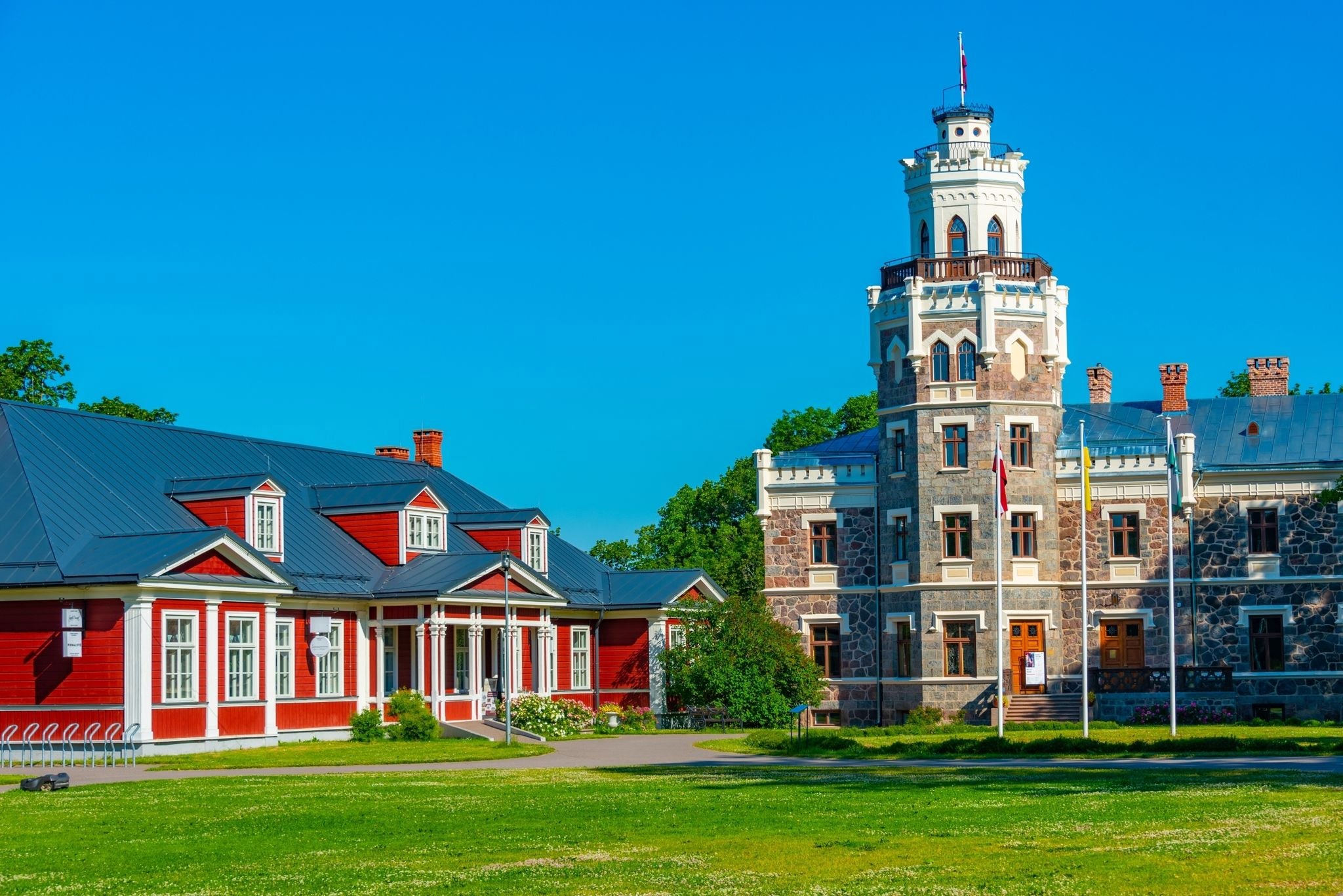 New Castle in Latvian town Sigulda.