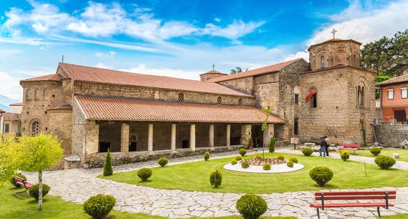 Photo of St. Sofia church in Ohrid in a beautiful summer day, Republic of Macedonia.