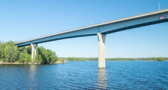 Photo of Luukkaansalmi bridge in Lappeenranta, Finland.