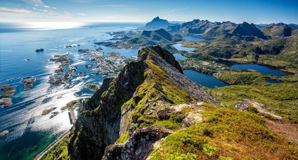 Bird's eye view of the Svolvaer town.