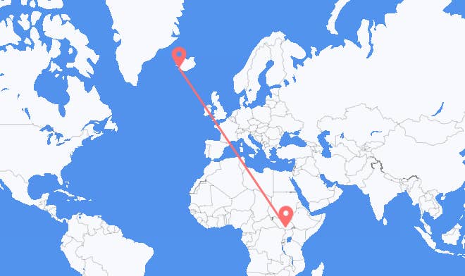 Juba to Reykjavik