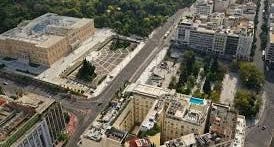 photo of ariel view of Syntagma Square. Athens, Greece.