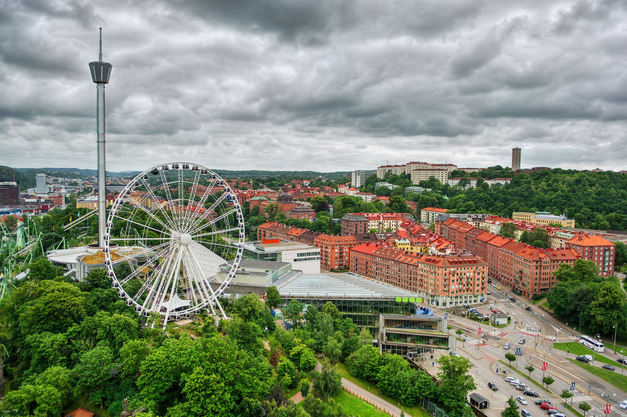Stockholm old town (Gamla Stan) cityscape from City Hall top, Sweden.