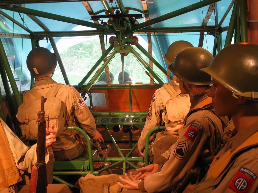 Cockpit of the Waco glider at the Airborne Museum.
