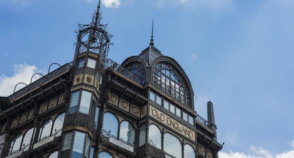 Photo of Musical Instruments Museum building facade in Brussels, Belgium.