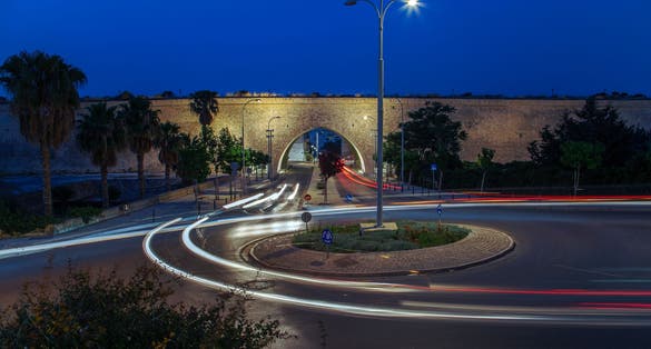 photo of view of Neoria, old venetian walls of the shipyards at Heraklion, Crete, Greece..