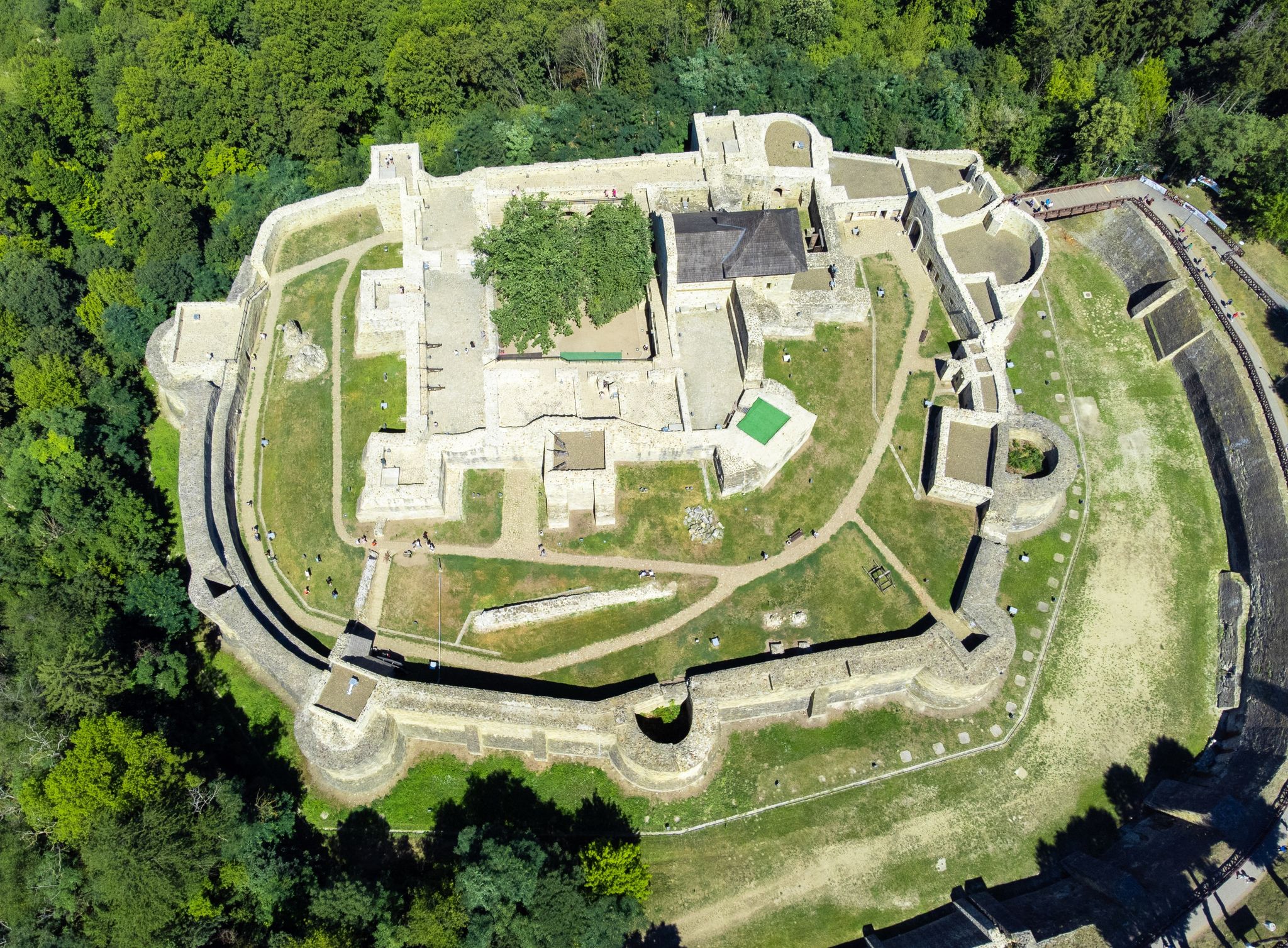 Photo of aerial view of Seat fortress of Suceava, in the historical region of Bukovina, Romania.