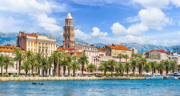 Photo of beautiful landscape with Split old town, Dalmatian coast, Croatia.