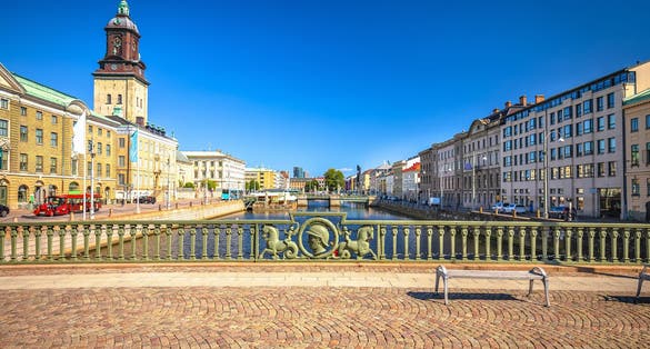 City of Gothenburg channel street architecture view, Vastra Gotaland County of Sweden