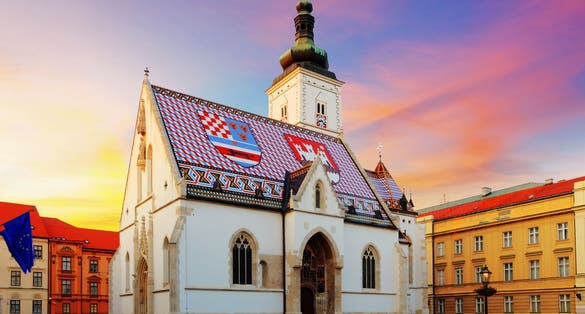 Photo of Zagreb church, Croatia.