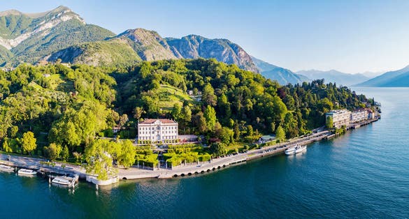 Villa Carlotta - Lake Como (IT) - Tremezzina - Aerial view of the villa and the park