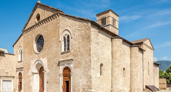 View at the Church of Saint Francis in the streets of Terni in Italy.
