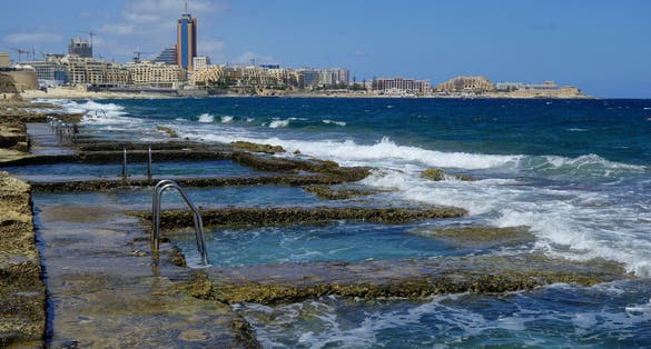 Photo of Sea pools on Sliema's coast, Malta.