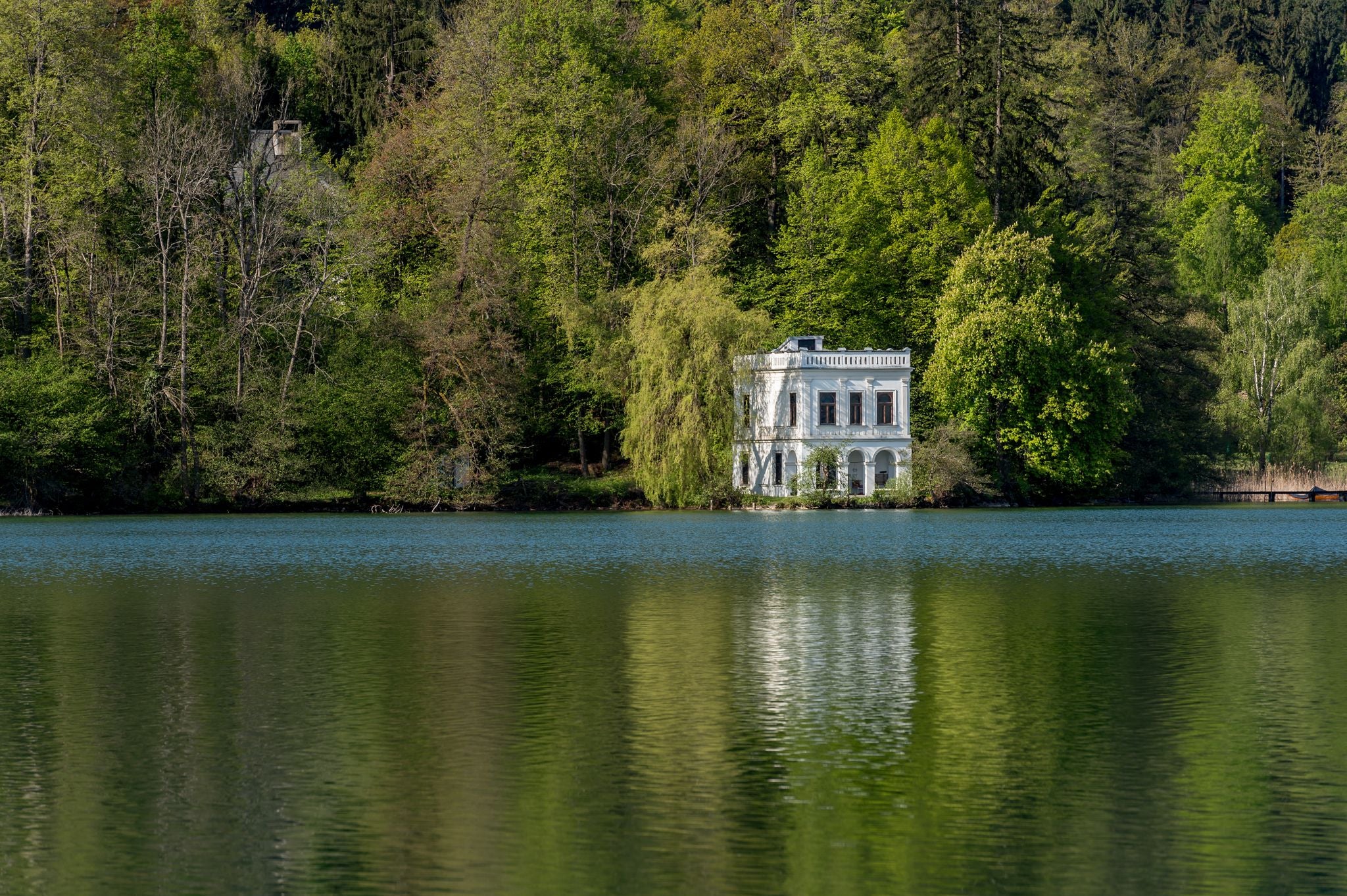 Village of Velden at lake Worther See in Carinthia,Austria.