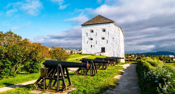 Trondheim, Norway. View of Kristiansten Fortress in Trondheim, Norway during a cloudy summer day
