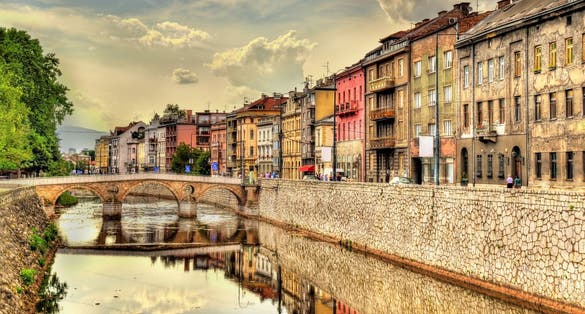 View of the historic centre of Sarajevo - Bosnia and Herzegovina.