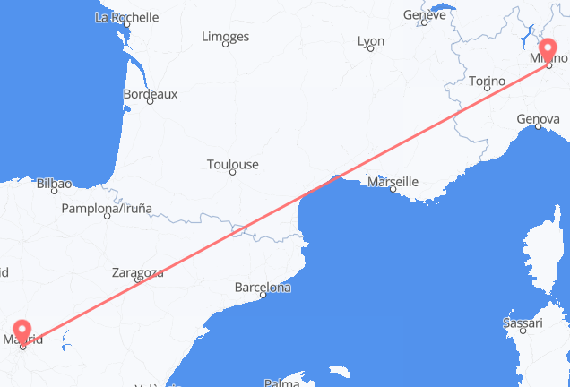 Milan to Madrid