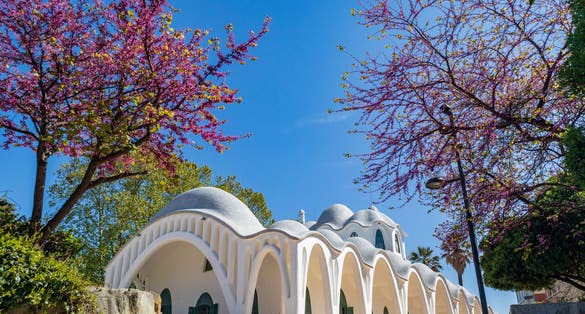 Photo of Masia Freixa Modernist building in the city of Terrassa next to Barcelona, Spain.