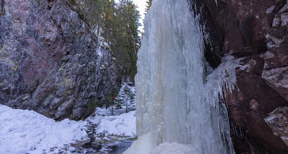 Photo of Hitonhauta the gorge formed during the Ice Age. It is 800 meters long, walls are 10-20 meters high and width 30-40 meters, Laukaa, Finland.