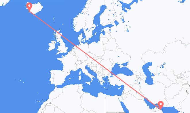 Muscat to Reykjavik