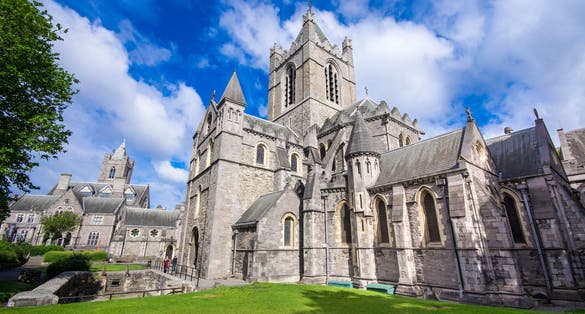 Photo of beautiful Christ Church in the city center, Dublin.