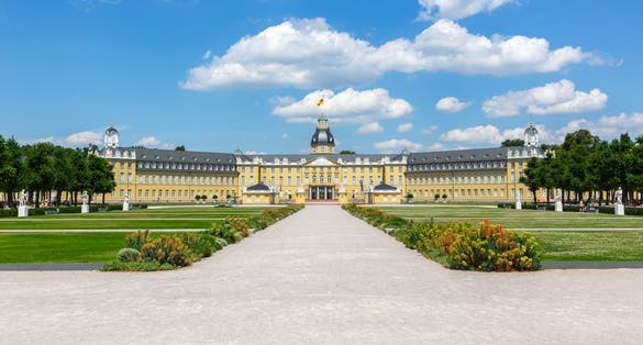 Photo of Karlsruhe Castle royal palace baroque architecture travel city in Germany.