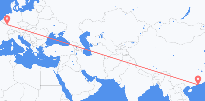 香港 到卢森堡市