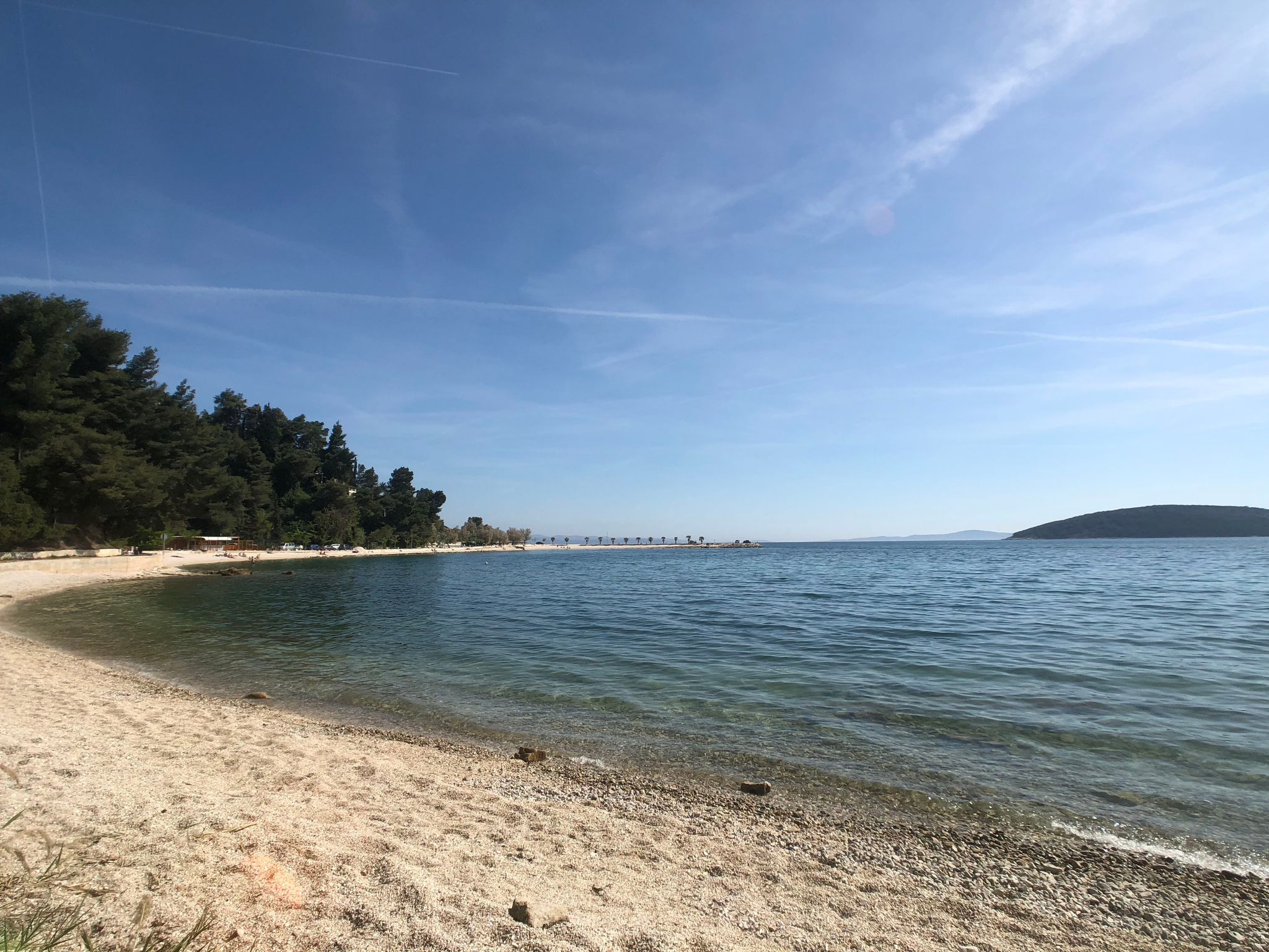Photo of famous Kašjuni beach from Marjan Hill, Split, Croatia.
