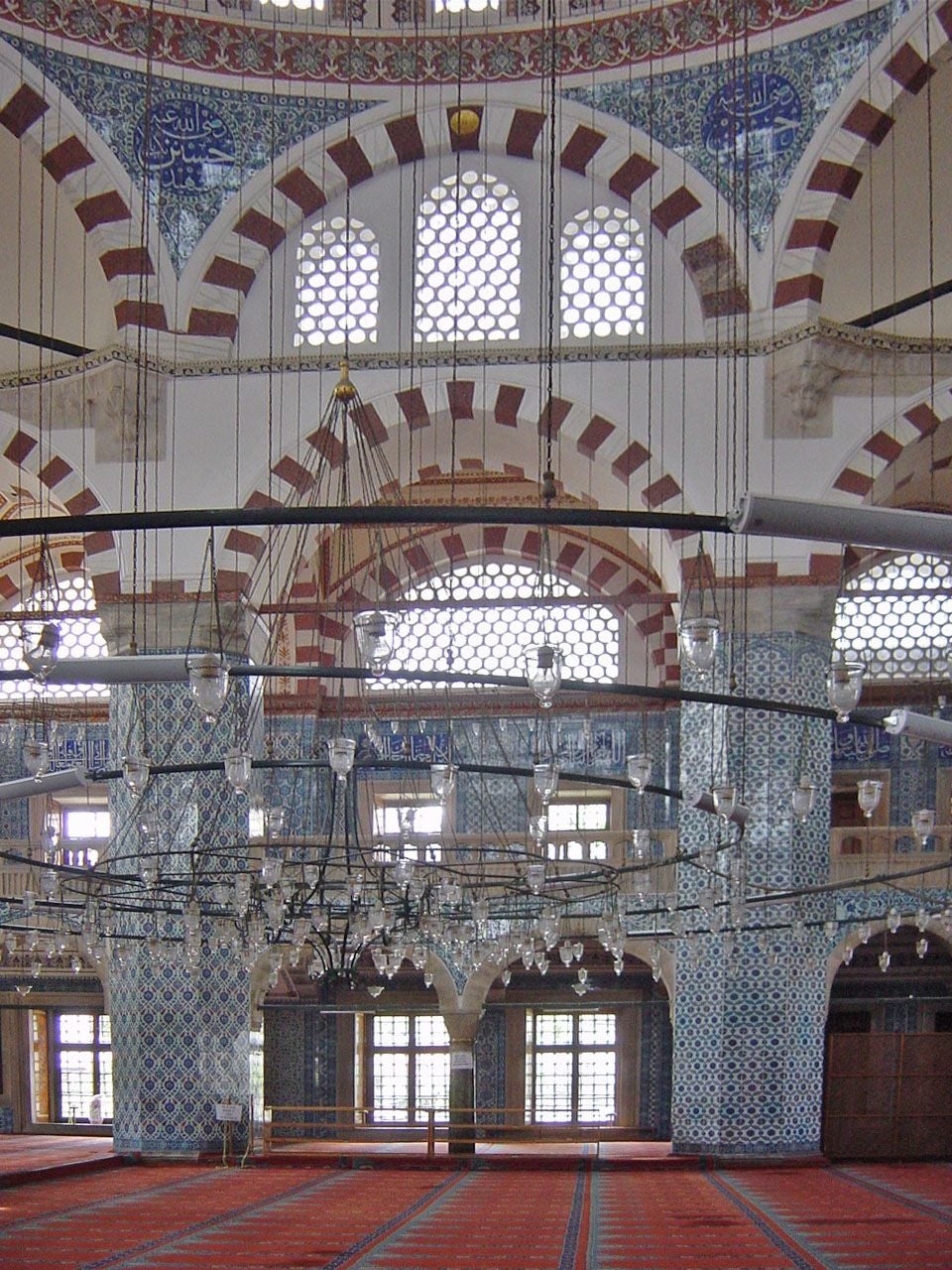photo of interior view in Rüstem Pasha Mosque in Istanbul, Turkey.