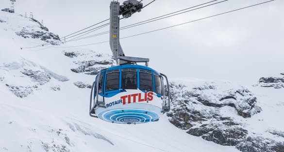 photo of cable car to Mt. Titlis in Switzerland.