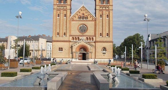 phot of viewCathedral in Nyiregyhaza, Nyíregyháza, Hungary.